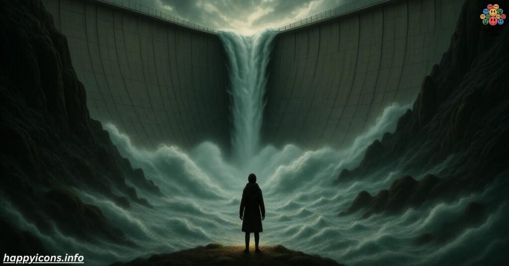 A breaking dam