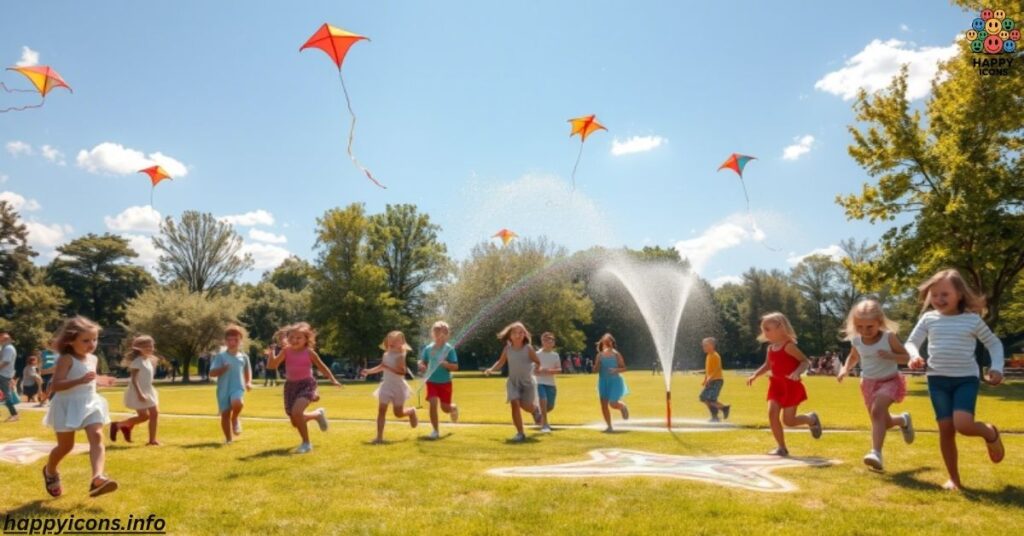 As joyful as children playing