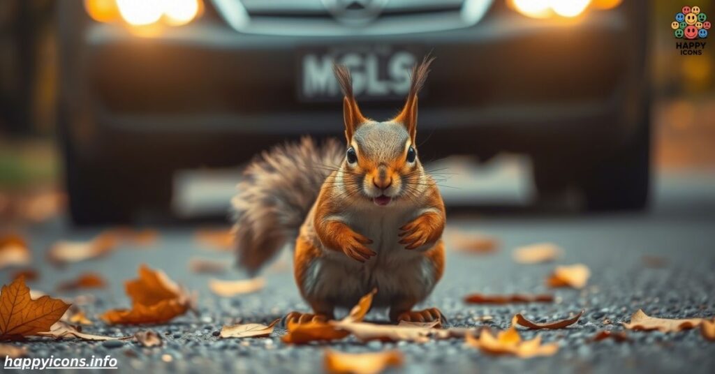 As scared as a squirrel crossing the road