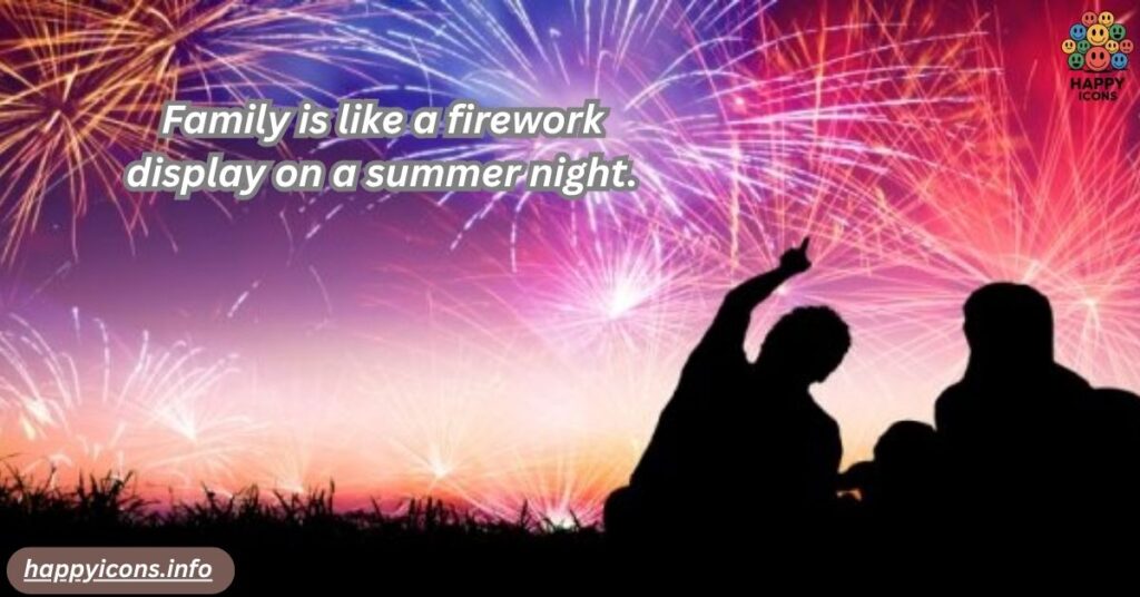 Family is like a firework display on a summer night.