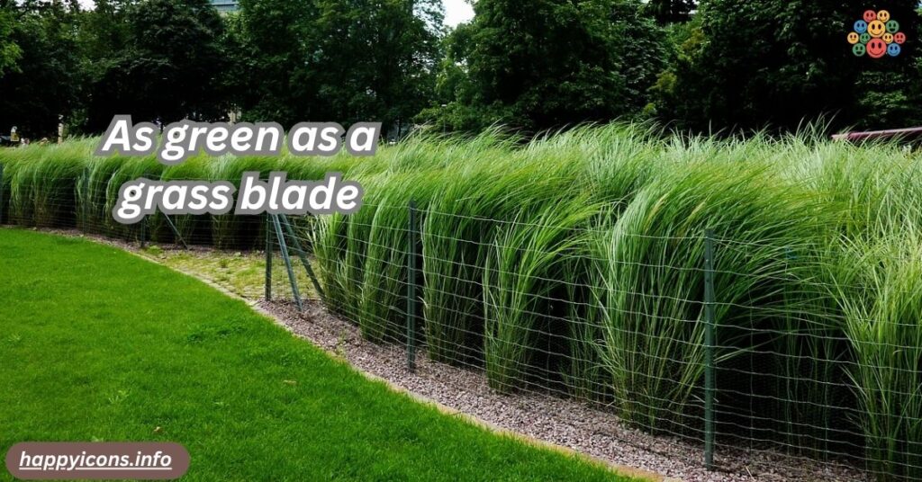 As green as a grass blade