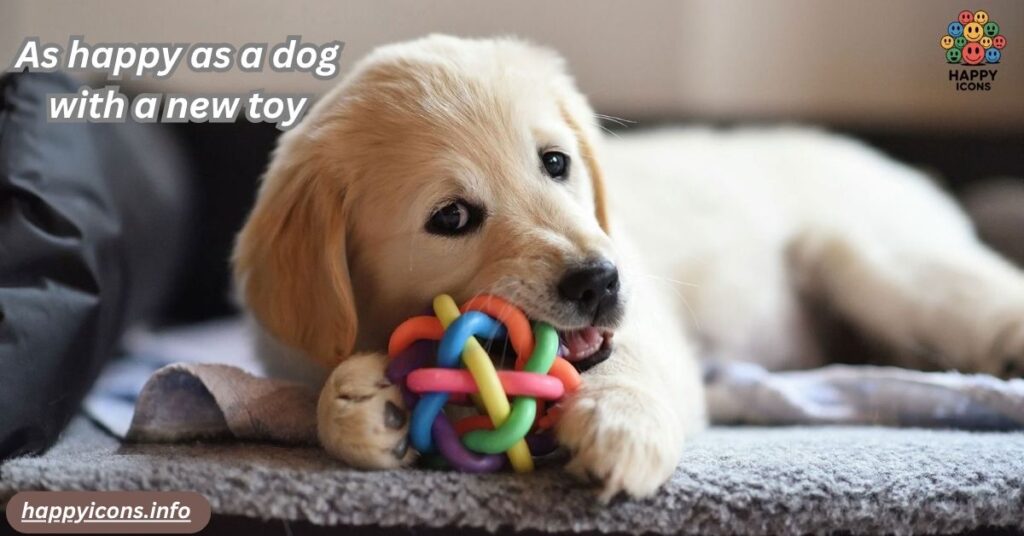 As happy as a dog with a new toy