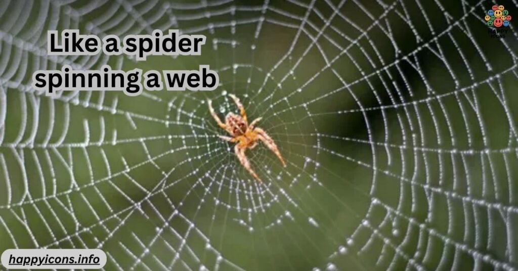 Like a spider spinning a web