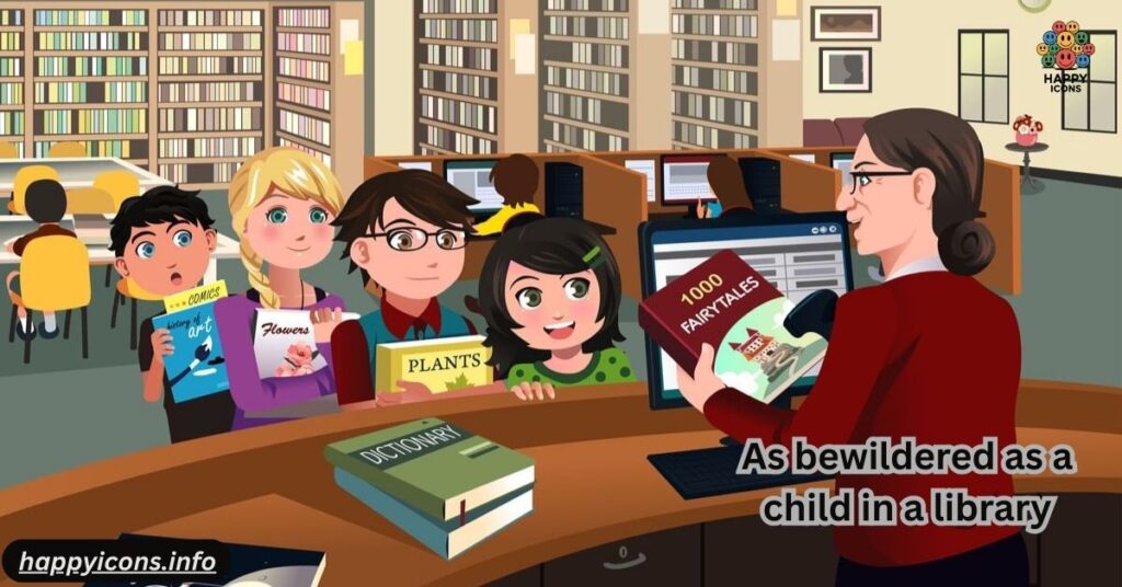 As bewildered as a child in a library